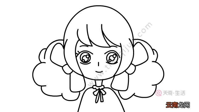 脑袋简笔画少女的头像