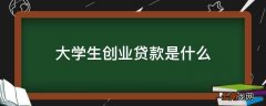 大学生创业贷款是什么