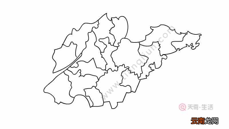 山东省地图简笔画