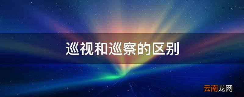 巡视和巡察的区别