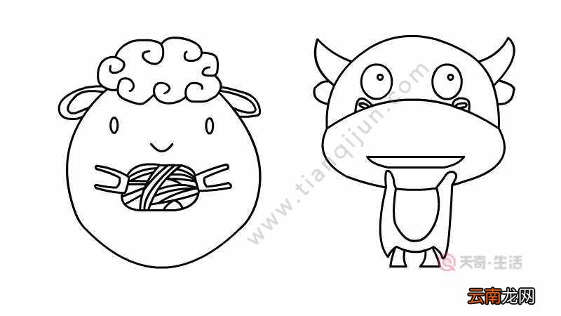 牛羊简笔画如何画 牛羊简笔画怎么画