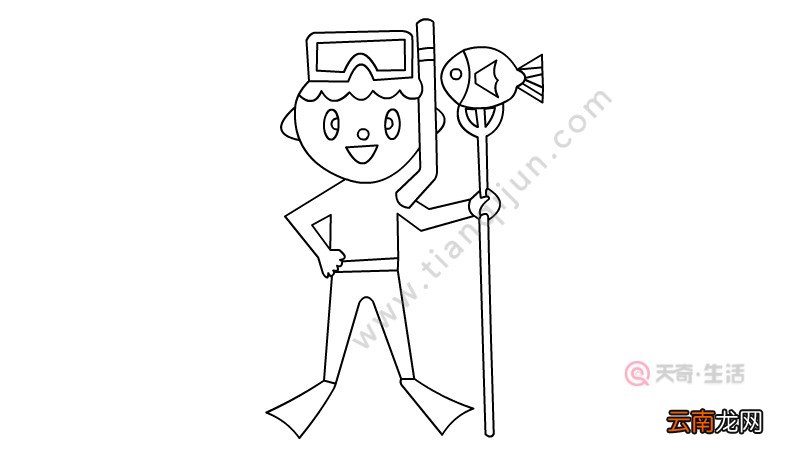 潜水员简笔画怎么画 潜水员简笔画怎样画