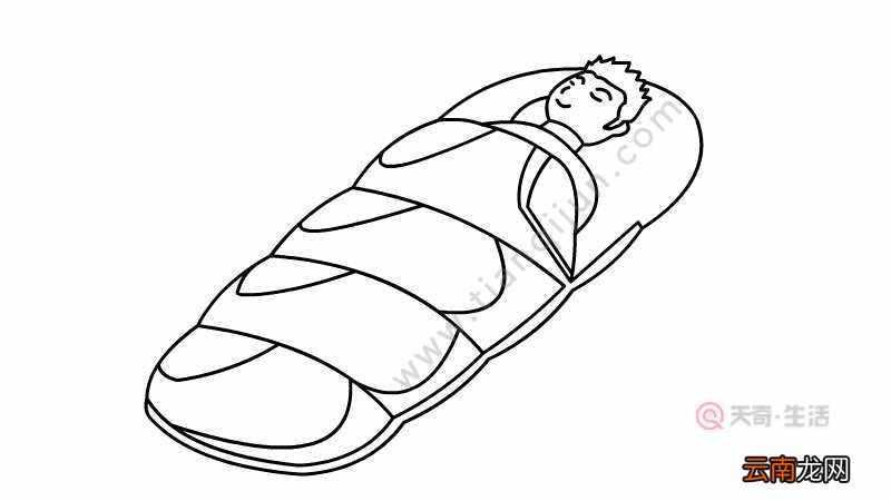 睡袋简笔画 睡袋的画法