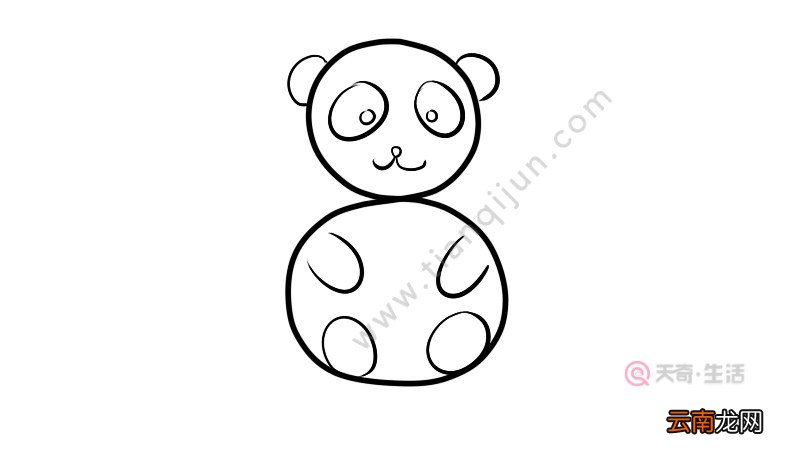 用数字画动物之熊猫简笔画画法
