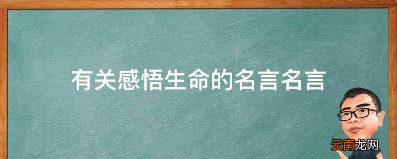 有关感悟生命的名言名言