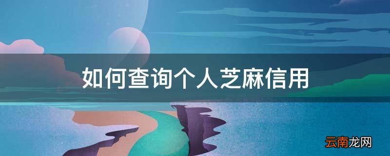 如何查询个人芝麻信用