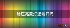 胎压亮黄灯还能开吗