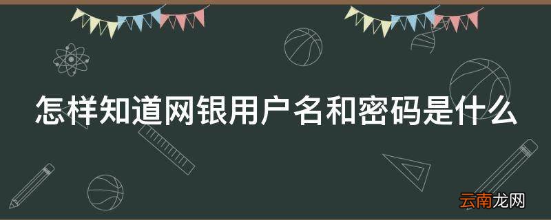 怎样知道网银用户名和密码是什么
