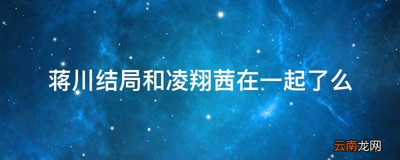 蒋川结局和凌翔茜在一起了么