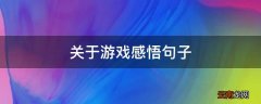 关于游戏感悟句子