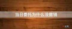当日委托为什么没撤销