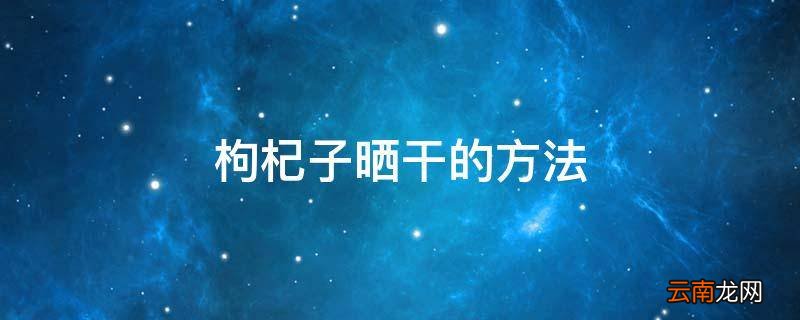 枸杞子晒干的方法