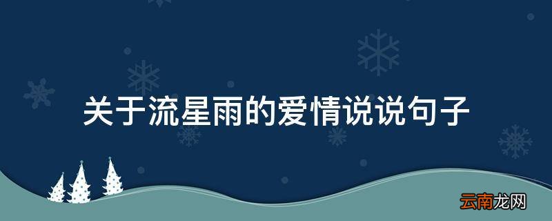 关于流星雨的爱情说说句子