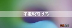 不退税可以吗