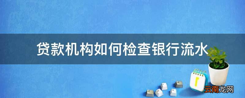 贷款机构如何检查银行流水