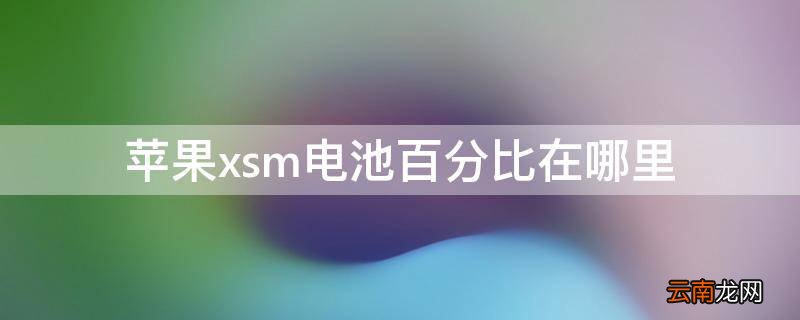 苹果xsm电池百分比在哪里