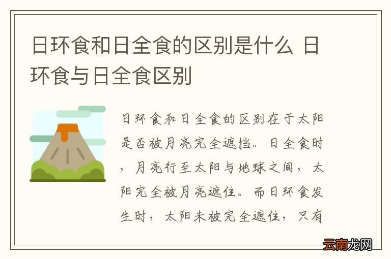 日环食和日全食的区别是什么 日环食与日全食区别