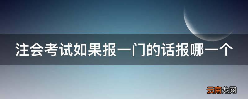 注会考试如果报一门的话报哪一个