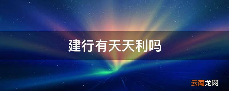 建行有天天利吗