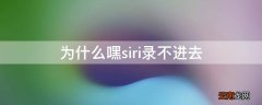 为什么嘿siri录不进去