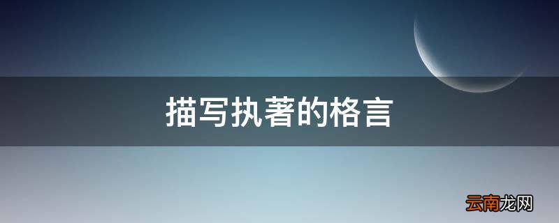 描写执著的格言