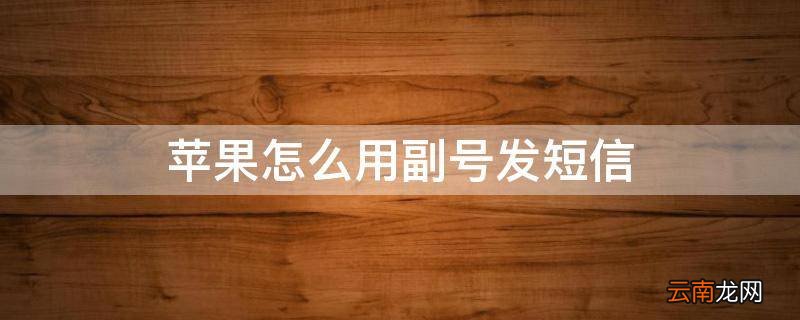 苹果怎么用副号发短信