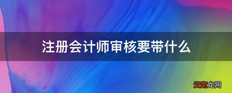 注册会计师审核要带什么