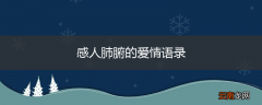 感人肺腑的爱情语录