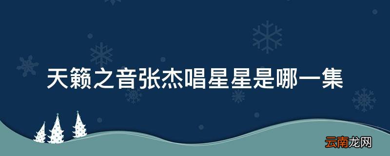天籁之音张杰唱星星是哪一集