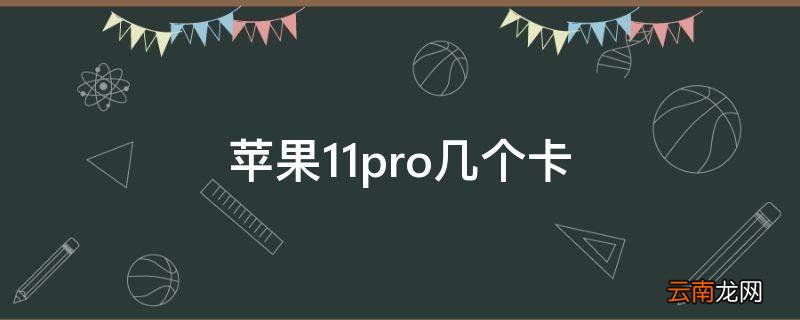 苹果11pro几个卡
