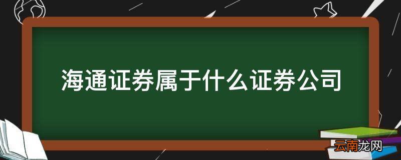 海通证券属于什么证券公司