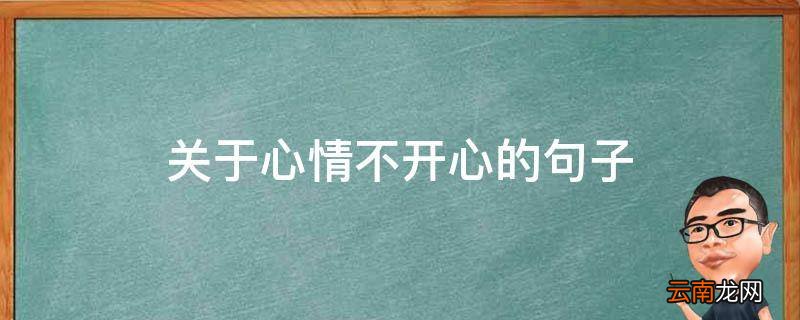 关于心情不开心的句子