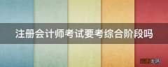 注册会计师考试要考综合阶段吗