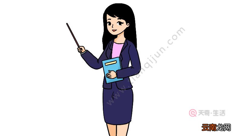 长发老师简笔画
