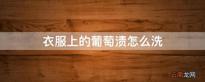 衣服上的葡萄渍怎么洗