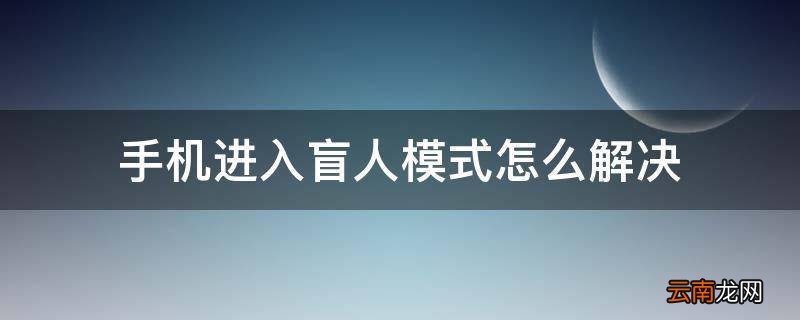 手机进入盲人模式怎么解决