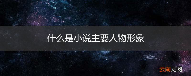 什么是小说主要人物形象