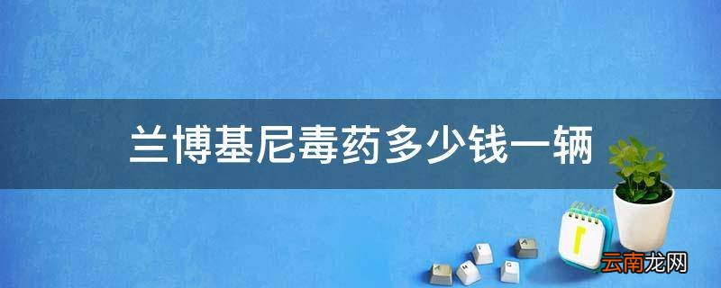 兰博基尼毒药多少钱一辆