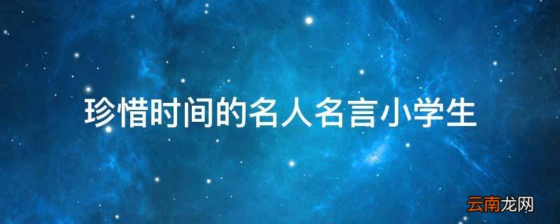 珍惜时间的名人名言小学生