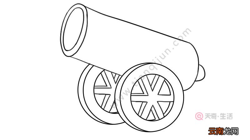 大炮车简笔画