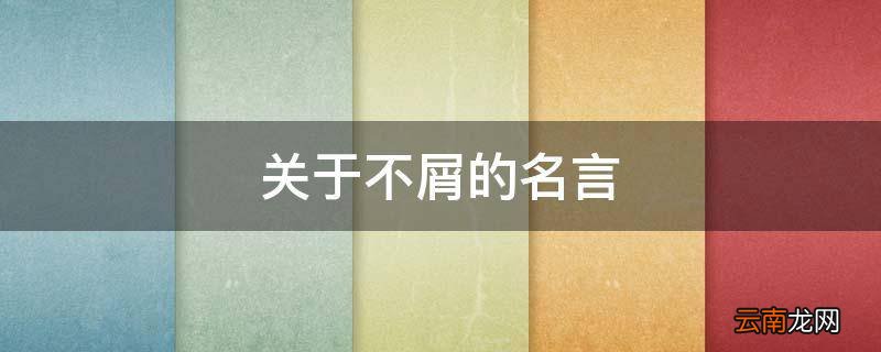 关于不屑的名言