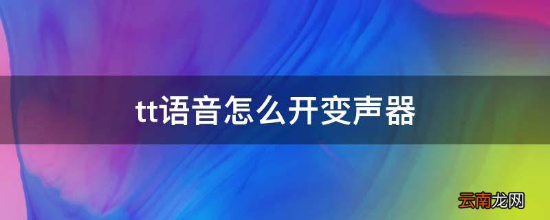 tt语音怎么开变声器