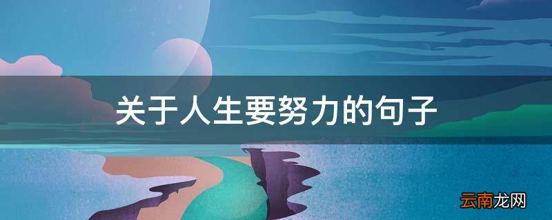 关于人生要努力的句子