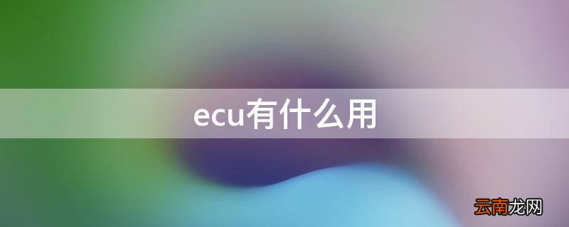 ecu有什么用