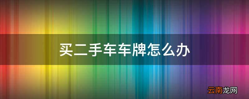 买二手车车牌怎么办