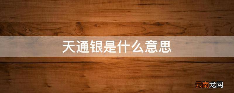 天通银是什么意思