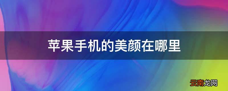 苹果手机的美颜在哪里