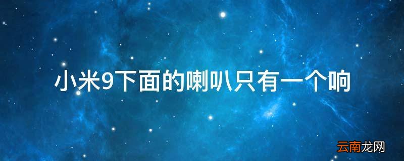 小米9下面的喇叭只有一个响
