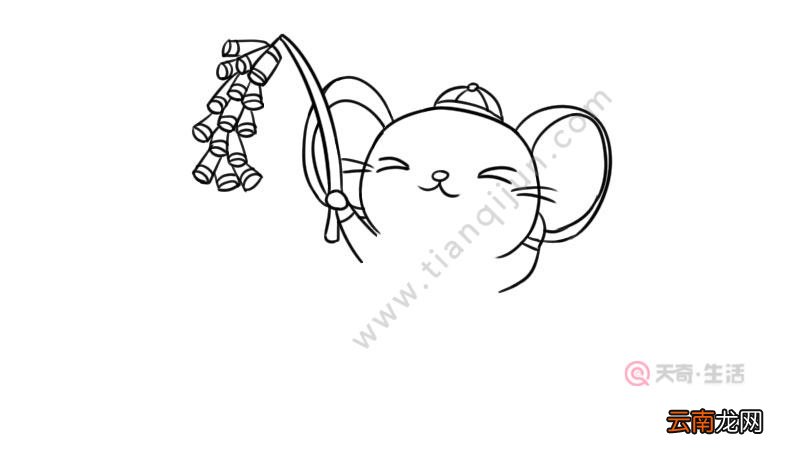 老鼠迎新年简笔画