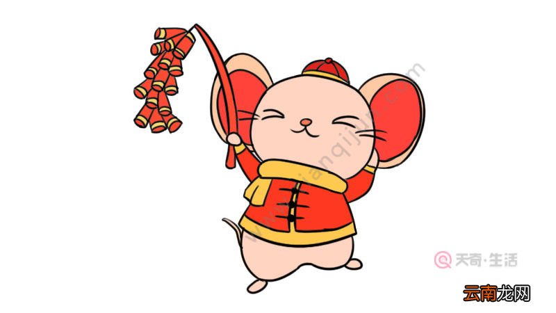 老鼠迎新年简笔画
